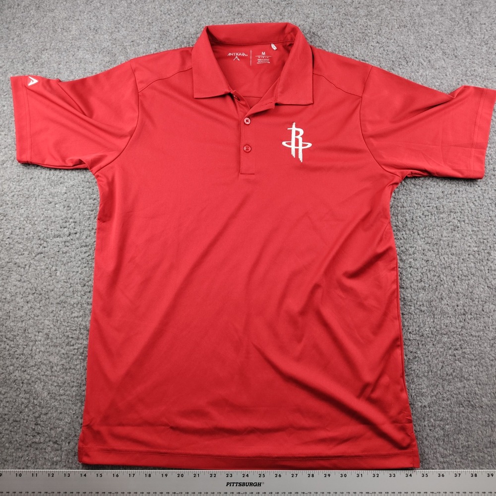 Houston Rockets Polo Shirt Mens Medium NBA Red Short Sleeve Sport